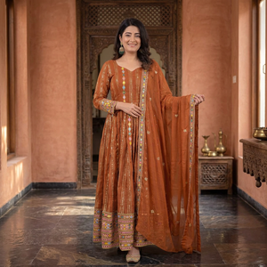 New Women's Heavy Faux Blooming Georgette With 5mm Sequence And Embroidery Work Anarkali Suit In New Fancy Style - Product Image 1