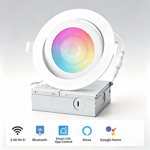 ไฟดาวน์ไลท์ LED อัจฉริยะแบบฝังขนาด 3.5-6 นิ้ว เปลี่ยนสีได้ RGB ควบคุมผ่าน WiFi 2.4GHz บลูทูธ แอป Tuya และ Siri พร้อมไฟเพดาน - Product Image 2