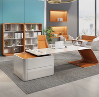 Modern Ergonomic Executive Desk Chair Set for Female Professionals-Minimalist Office Furniture with Solid Wood Construction