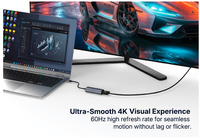 Station d'accueil USB-C HDTV, adaptateur 4K, concentrateur USB 3.0 multiport, convertisseur pour prise en charge Micro SD 2.1 pour MacBook