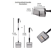 Pelle à litière extensible pour chat, outils de nettoyage de poulailler en acier inoxydable détachable, pelle à déjections pour accessoires de poulailler