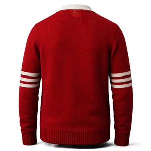 Custom Red White DS Sorority Women's Acrylic Knitted V-Neck <b>Long</b> Sleeve Breathable <b>Cardigan</b> Button Customizable Colors - Product Image 2