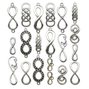 Antique Silver Alloy <b>Infinity</b> Pendant Mixed Shapes For <b>Bracelet</b> Making DIY Jewelry Accessories Zinc Alloy Plated - Product Image 5