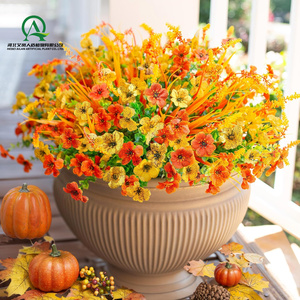 Plantes artificielles d'automne pour maman, 14 paquets de fleurs en soie, orange, jaune, marguerite, lavande, pour porte d'entrée, porche, patio, balcon, cour - Product Image 6