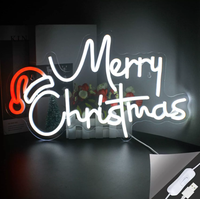Panneau lumineux LED néon rétroéclairé Joyeux Noël, décoration de fenêtre pour chien, utilisation intérieure/extérieure, étanche IPX4, publicitaire