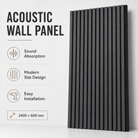 Panneau mural acoustique en MDF à finition grain de bois noir MORLENX, absorbant le son, pour cinéma, bureau, intérieur