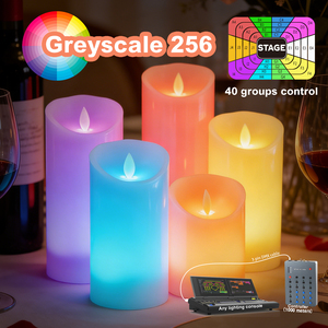 <span class=keywords><strong>LED</strong></span> Elektronische Kerzen RGB Farbig 500m Fernbedienbare Reichweite <span class=keywords><strong>LED</strong></span>-Kerze 3D-Flammen für Bar KTV - Product Image 1