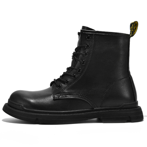 Stivali Invernali da <span class=keywords><strong>Uomo</strong></span> in Vera Pelle di Alta Qualità con Fodera in Pelliccia Calda, Modello Midi con Lacci, Colore Nero - Product Image 2