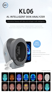Tìm thấy vấn đề về da mặt máy quét đèn da sử dụng thương mại Máy phân tích khuôn mặt công cụ chăm sóc da Wifi phân tích da 3D di động - Product Image 5