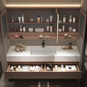 Mueble <span class=keywords><strong>de</strong></span> Baño Moderno <span class=keywords><strong>de</strong></span> Lujo Personalizado <span class=keywords><strong>con</strong></span> <span class=keywords><strong>Lavabo</strong></span>, Espejo LED, Gabinetes <span class=keywords><strong>de</strong></span> Vanidad y Soporte <span class=keywords><strong>de</strong></span> Piso - Product Image 3