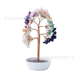 ต้นไม้เงินคริสตัล อเมทิสต์ โรสควอตซ์ ฐานเซรามิก ของตกแต่งบ้าน ของขวัญสำหรับสำนักงาน - Product Image 5