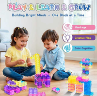 Magische Gummiblock 40-teiliges Set Weiche Bausteine Transparente Flexible Stapelsteine Pädagogisches Konstruktionsspielzeug Geschenk für Kinder