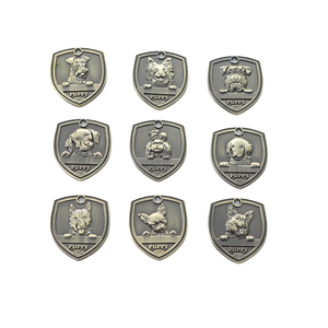 Buena calidad Changzhi nuevos accesorios para mascotas antiguo bronce escudo perro Collar colgante Anti-Pérdida identidad láser Diy letras - Product Image 1