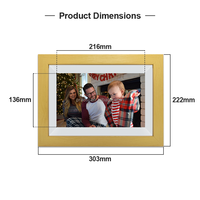 Pros 10,1 "Marco de fotos digital inteligente WiFi Marco DE FOTOS electrónico Pantalla táctil IPS de madera Rotación automática Frameo Fotos Vídeos Aplicación