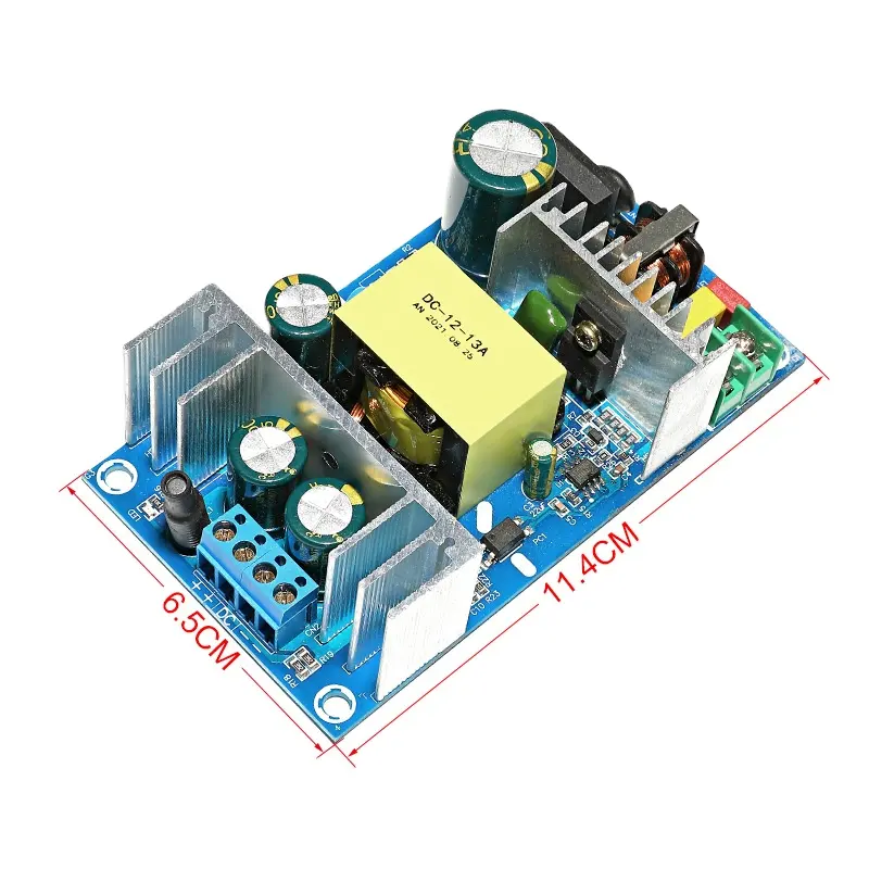 AC-DC 12V 13A Switching Power Supply Module Bare Circuit 90-260V to 12V Board for Replace/Repair DC-12V-13