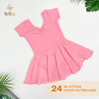 Robe de danse en mousseline de haute qualité avec jupe intégrée pour filles, tenue de performance de ballet et de gymnastique pour enfants