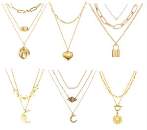 Erryshine-alskette Frau Herz, alta calidad, 18K - Product Image 1