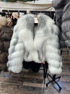 RX pellicce Plus Size soprabito da donna in top a manica lunga spesse e soffici vestiti in pelliccia con grande cappotto con collo di pelliccia - Product Image 4