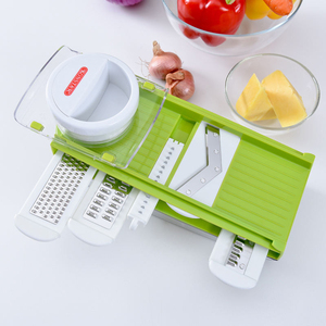 Cortador de Verduras Manual Seguro, Rebanador de Alimentos, Mandolina, Cortador de Vegetales con 5 Cuchillas - Product Image 4