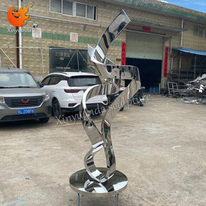 Escultura de Cinta de Acero Inoxidable con Logotipo Personalizado, Pulido Espejo, Decoración de Lujo para Interiores y Exteriores, Cadena de Suministro Mundial - Product Image 4