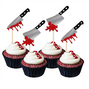 Decoraciones para Pasteles y Cupcakes de Halloween con Diseño de Cuchillo Ensangrentado de Ming Fan - Product Image 4