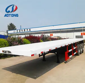 Xe Tải Hạng Nặng Thấp Xe Tải Phẳng 40ft Rơ Moóc Bán Tải Giường Phẳng Cho Container Và Vận Chuyển Máy