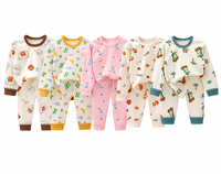 Ensemble de vêtements décontractés en coton pour enfants, manches longues, motifs animaux et lettres, pour garçons et filles, prix de gros en vrac, nouveauté