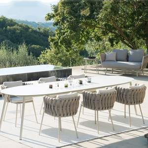 Ensemble de meubles de jardin <span class=keywords><strong>en</strong></span> corde tressée pour patio intérieur, balcon extérieur, prix abordable - Product Image 5