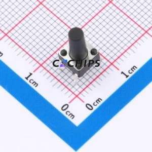 KH-6X6X12H-TJ Tactile Switch Through hole Component THT-4P,6x6mm Switch Single Pole Single Throw Round Button 2.6N Through Hole - Product Image 1