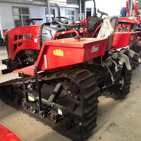 Traktor Mini Crawler Multiguna 100HP, Mesin Pengolah Tanah Rotary, Starter Elektrik, Transmisi Gear, Pompa, Gearbox