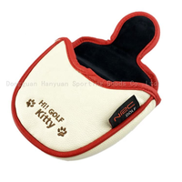Housse de tête de putter de golf en cuir PU Lucky Cat avec fermeture magnétique