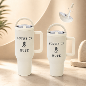 Custom Artistic Typography Stainless Steel <b>Insulated</b> <b>Mug</b> Handle for 12-24 Hours Thermal Insulation BPA Free for Travel - Product Image 1