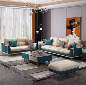 Divano in Pelle di Lusso Americano per Piccoli Appartamenti, Combinazione Semplice ed Elegante Personalizzabile per Soggiorno - Product Image 2