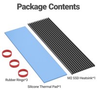 Radiateur en aluminium JEYI M.2 2280 NVMe avec dissipateur thermique en silicone pour SSD, refroidisseur de disque SSD, dissipateur thermique NVMe