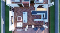 Maison préfabriquée de haute qualité résistante aux ouragans pour l'extérieur, type hôtel, conteneur, 3 villas en kit avec toit en pente, 2 chambres avec salle de bain