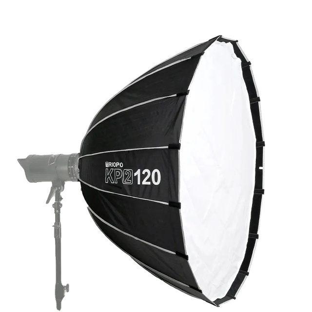 Portable 120cm Deep Parabolic Softbox with Quick Release Bowens Mount and Grid for Photography & Video Camera Accessories