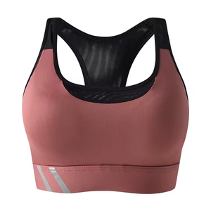 Soutien-gorge de sport sans fil pour femme, haute qualité, maintien élevé, antichoc, pour gym et yoga, bretelles croisées, fermeture dorsale, respirant, logo personnalisé - Product Image 5