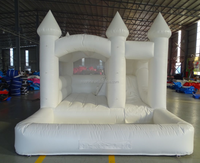 Château gonflable Commercial pour enfants, maison gonflable avec glissière, château gonflable de mariage blanc avec fosse à balles à vendre