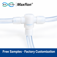 Vanne à boisseau sphérique manuelle rotative de type MF DN10 avec raccord PFA, résistante à la corrosion, pour applications médicales et pharmaceutiques