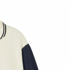 Fully Customized Spring Men's Varsity <b>Jacket</b> with <b>Canvas</b> Fabric Stand Collar Front Logo-Lightweight Windproof Breathable Design - Product Image 1