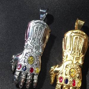 Collar con Colgante de Moda Hip Hop Lincy, Popular de Acero con Baño de Oro y Diamantes, con Colgante de Mano de Thanos de los <span class=keywords><strong>Vengadores</strong></span> - Product Image 2