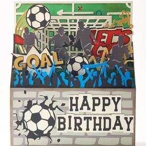 Pop Up Football Theme 3D Birthday Card Die Cut <b>Paper</b> Greeting Card For Soccer Fans Gift - Product Image 1