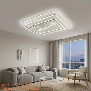 Plafonnier LED haut de gamme avec design géométrique à étages, 1100 mm, grand <span class=keywords><strong>luminaire</strong></span> pour hall d'hôtel, bureau, éclairage de projet - Product Image 1