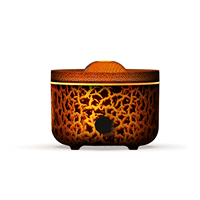 Meilleur Cadeau Maison Diffuseur d'Arômes Flamme Volcanique Effet Craquelé Unique Humidificateur Ultrasonique Diffuseur de Parfum avec Anneau de Fumée Méduse