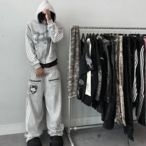 Sudadera con Capucha Personalizada OEM Unisex de Alta Calidad, Ecológica, de Poliéster/Algodón, con Cierre, Cuello Cuadrado, Resistente al Viento, Transpirable, Estilo Urbano Hip Hop - Product Image 5