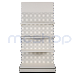 Sistema de Estanterías para Supermercados, Exhibidor Metálico con Panel Trasero Perforado y Vitrina Publicitaria - Product Image 6