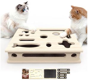 Custom <strong>Cat</strong> <strong>Scratch</strong> Puzzle Enrichment <strong>Box</strong> Large Solid Wood Construction <strong>Cat</strong> Nail File Enrichment <strong>Box</strong> with Sandpaper Inside - Product Image 1