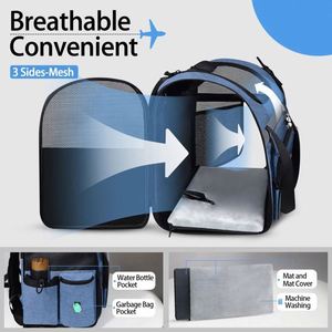 Free Sample Pet <b>Backpack</b> Carrier 17x13x9.5 Southwest Airline Approved for 1-15 LBS Small <b>Cats</b> and Dogs(Blue) - Product Image 4