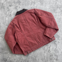 Veste de Travail Homme Personnalisée 14 oz en Toile Canard Épaisse Délavée, Style Vintage Ouvrier Detroit, Zippée pour Charpentier ou Bricoleur