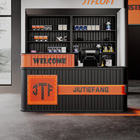 Comptoir de bar rectangulaire en métal de style industriel, bureau de réception pour salle de sport, centre sportif, bureau commercial, poste de travail, petite boutique, caisse